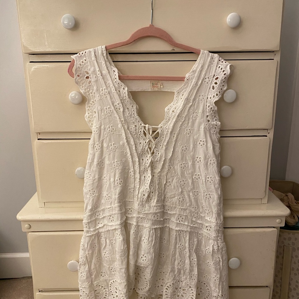 Blue life white eyelet tunic/coverup!